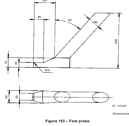 IEC 60335-2-92 Fig 103 테스트 핑거 탐침 발 탐침 0